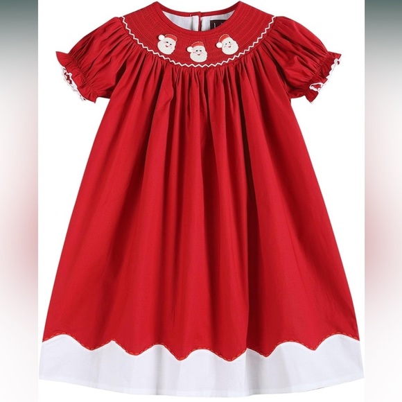 lil cactus Other - 3t Smocked bishop dress Santa red and white new